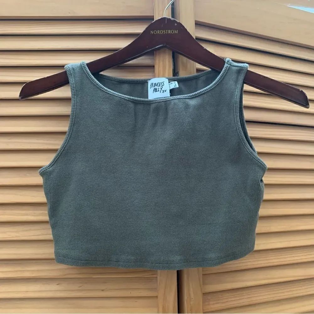 Princess Polly Green Cropped Tank Top size 6